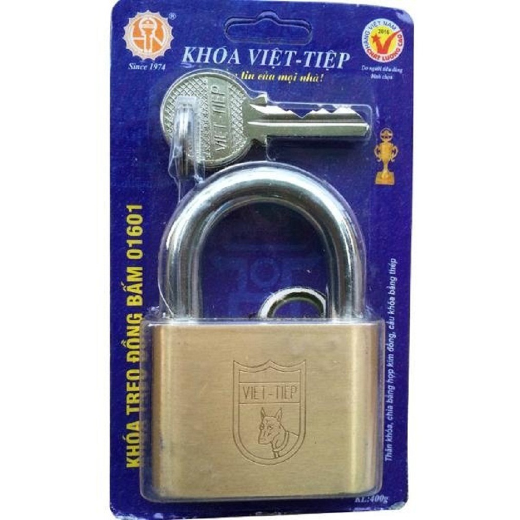 Ổ khóa treo đồng bấm Việt tiệp 01601 ( cỡ lớn- 6cm) | Shopee Việt Nam